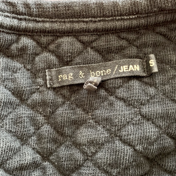 rag & bone / JEAN Rein Quilted Crewneck Pullover Sweater in Black - Picture 2 of 3